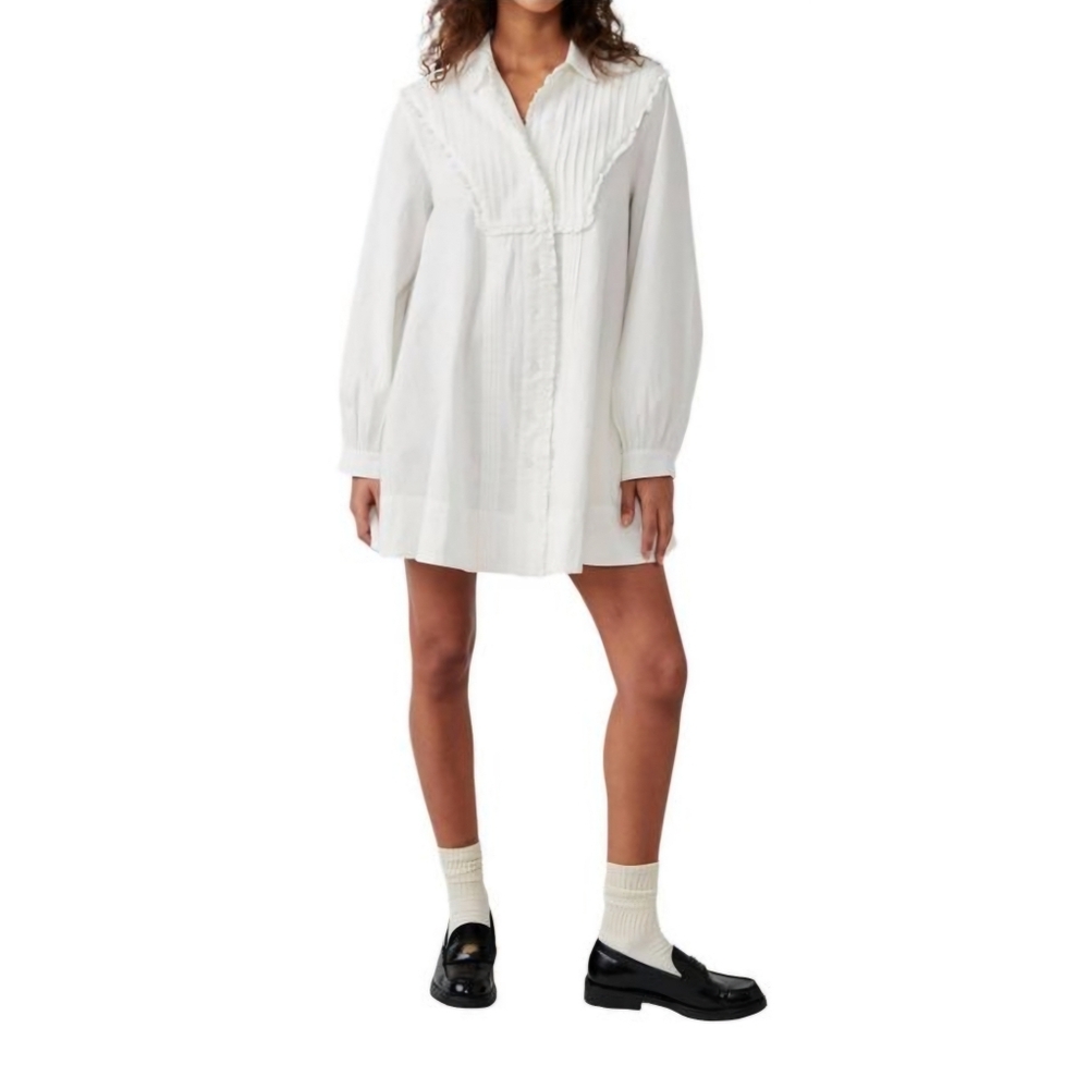 Free People Cherry Mini Dress White Collared A Line Shirt Dress